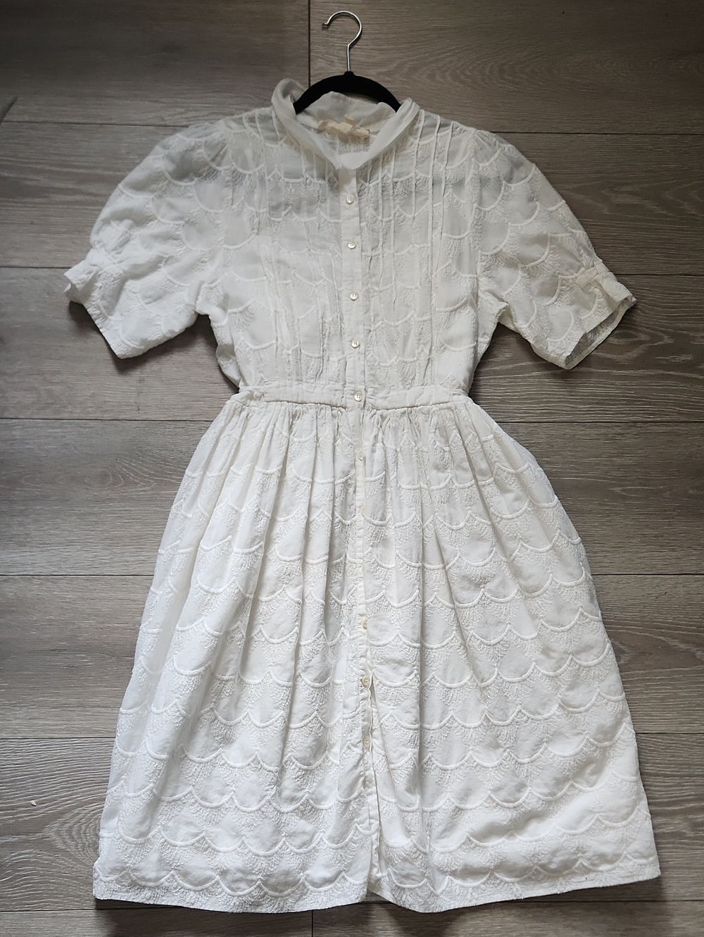 Vtg Carnation Lily Lily Rose White Lace Modest Praire Cottagecore Dress Size 10